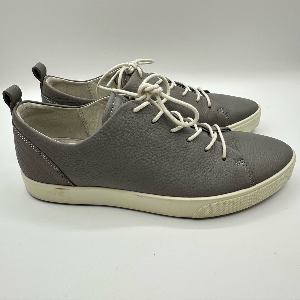 Ecco Gillian Dove Grey Leather Low Top Sneaker Size Womens 7